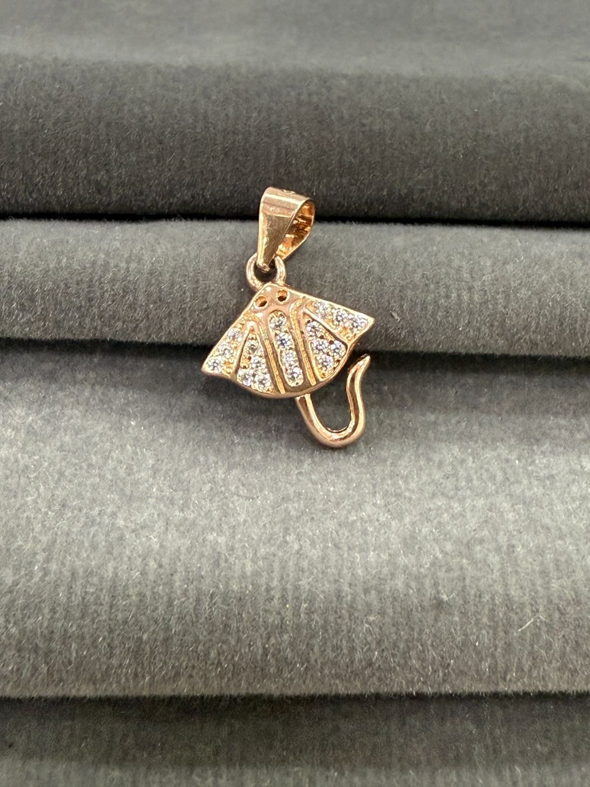 92.5 Silver Rose Gold Plated Fish Charm  Fancy pendant